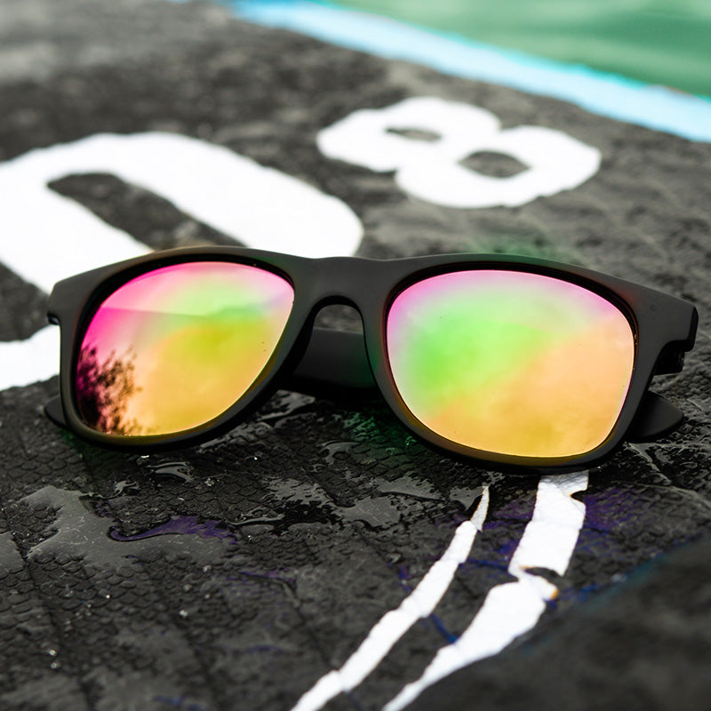 Floating Black Sunglasses with Orange/Yellow Lens