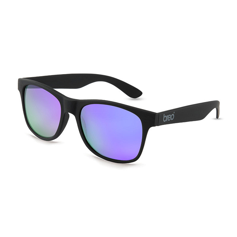 Black sunglasses with purple lenses on sale