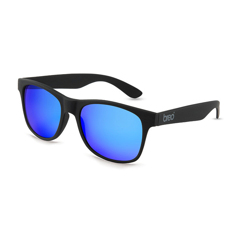 Uptones Black Sunglasses with Mirror Blue Lens