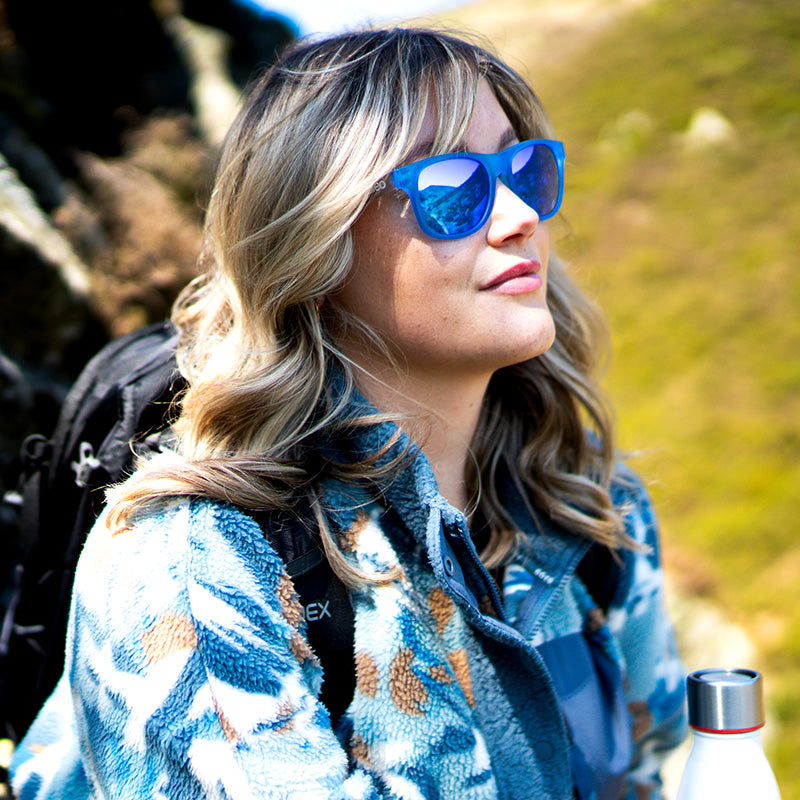 Uptones Blue & Clear Sunglasses with Mirror Blue Lens