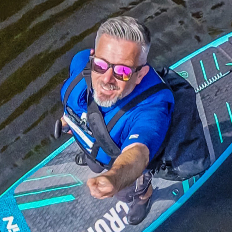 Floating Black Sunglasses with Orange/Yellow Lens