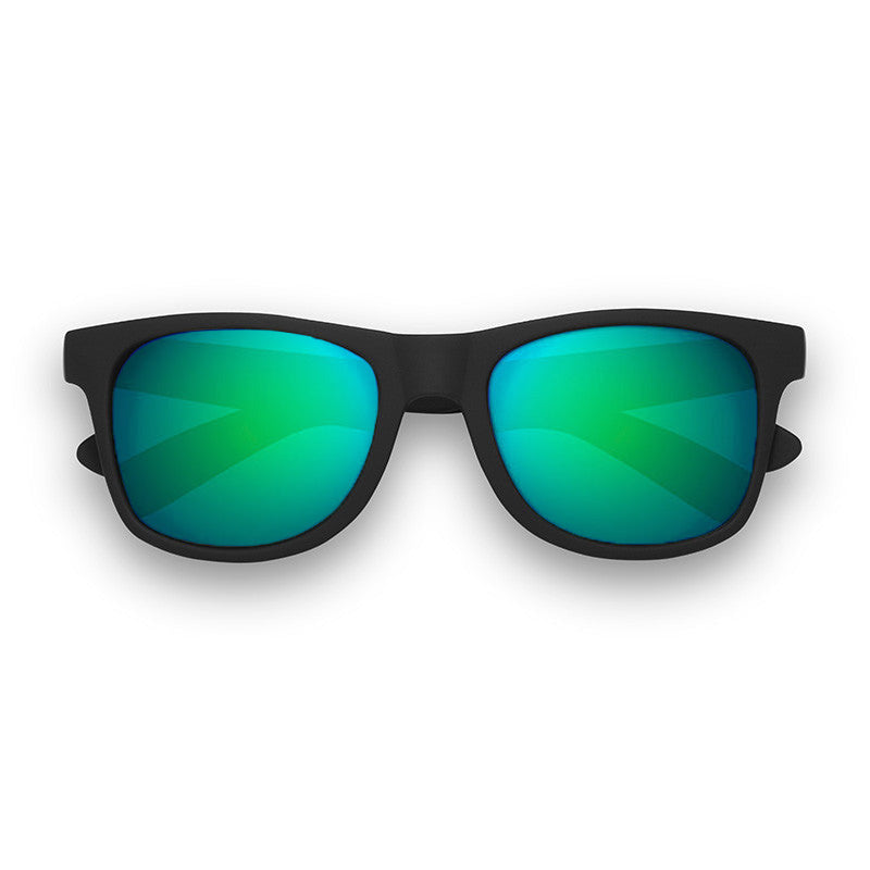 Uptones Black Sunglasses with Mirror Green/Blue Lens