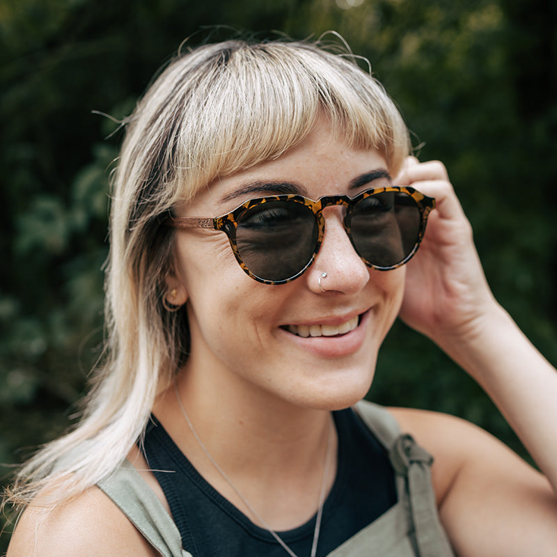 Rio Tortoise Sunglasses with Green Tint Lens