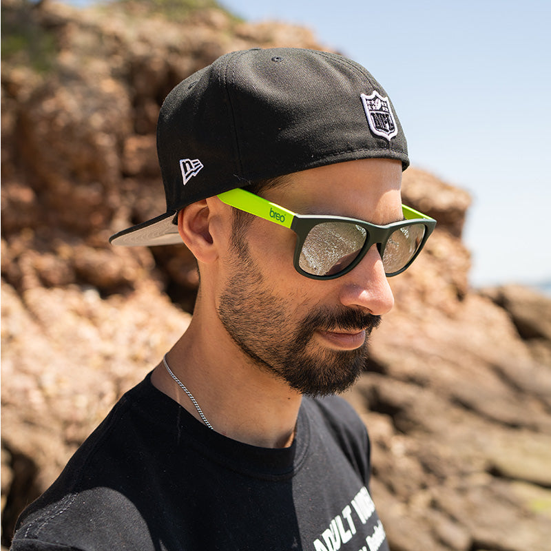 Uptones Green Sunglasses with Mirror Black Lens